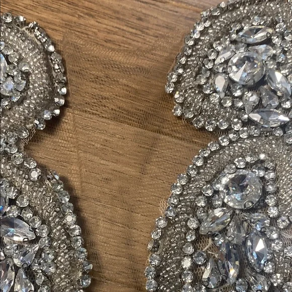 Silver Embellished Halter bedazzled Cocktail Dress - Picture 6 of 17